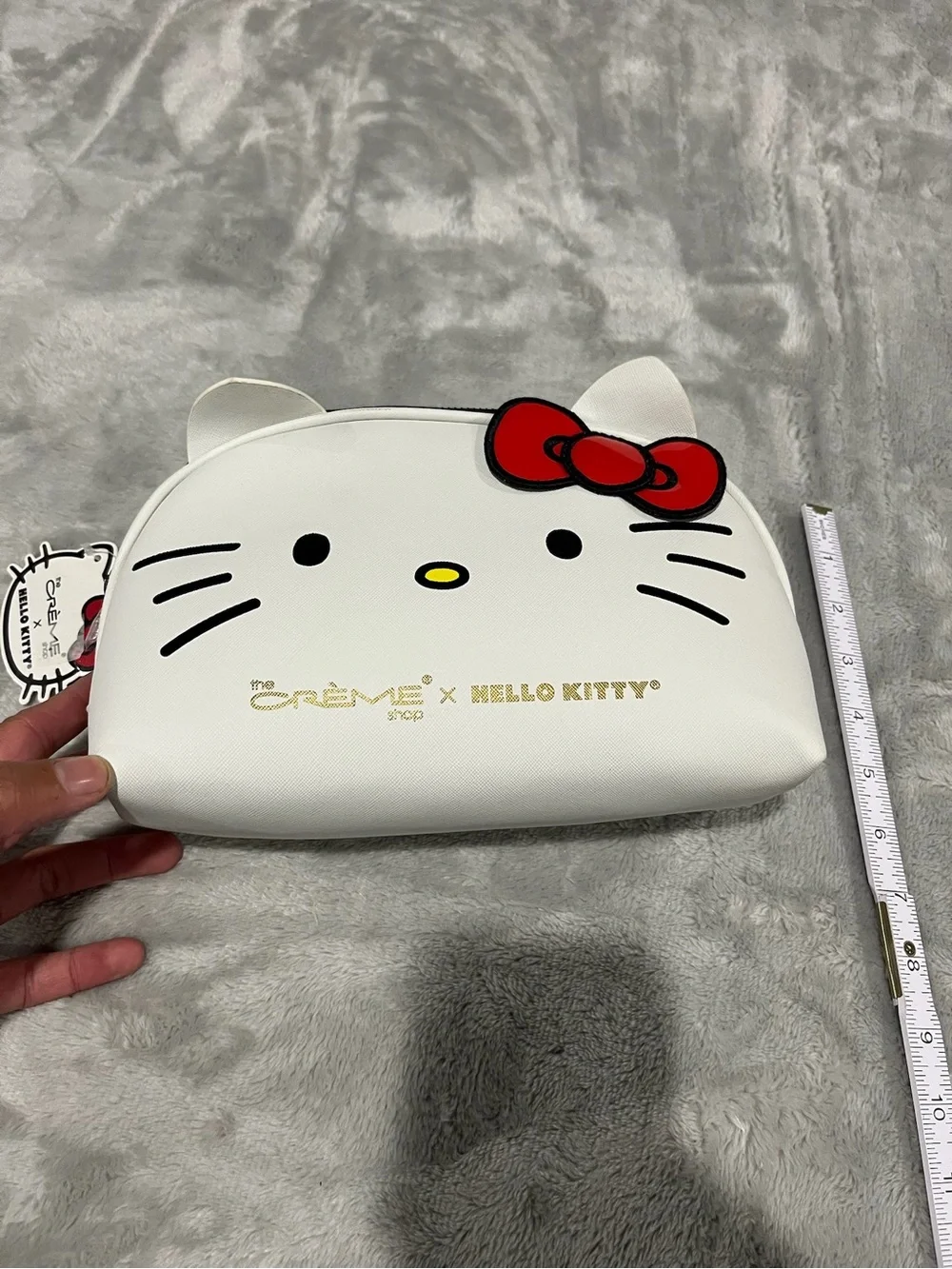 NWT The Crème Shop x Hello Kitty Dome Makeup Travel Pouch Bag Cosmetic White Red